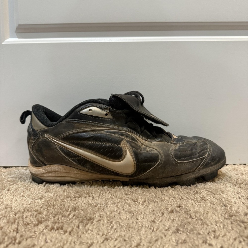 Vintage 2005 Nike Baseball Cleats Shoes Black Mens Size 9 Molded Turf 313170-011